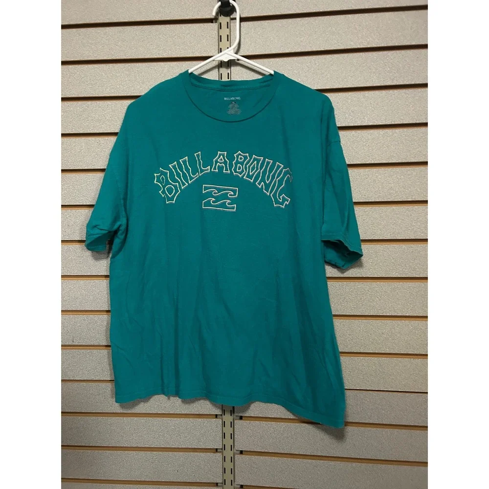 Billabong Mens 1XL Teal Green Graphic Logo Short Sleeve Crew Neck T-Shirt